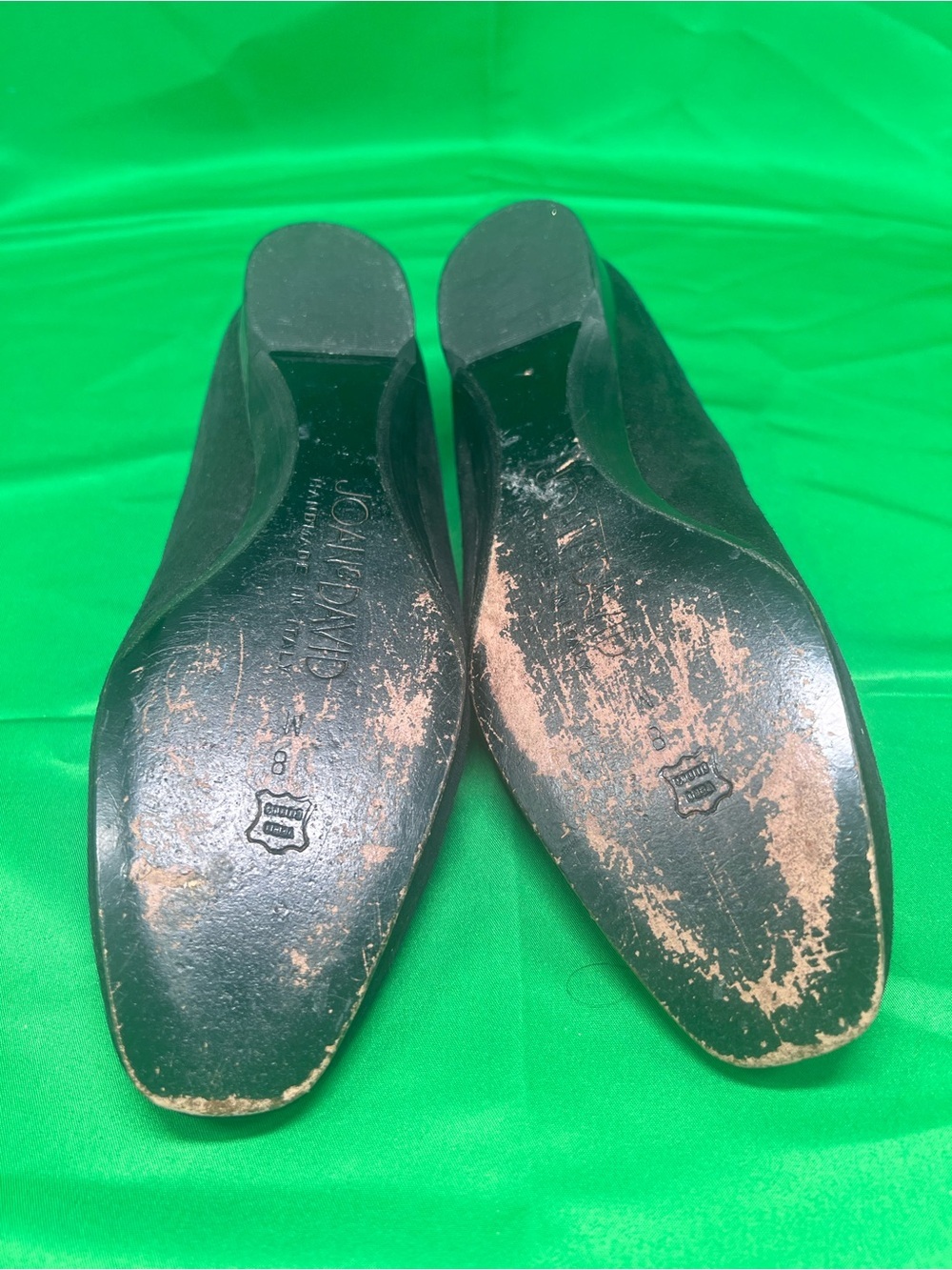 Joan & David Black Suede Loafers with Gold Rope Accent - Picture 4 of 8